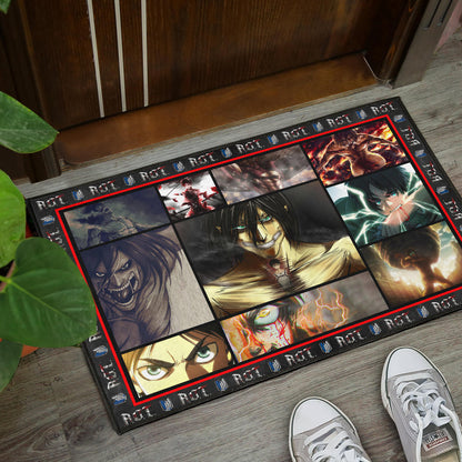 Eren Yeager Attack On Titan Door Mat Anime Home Decor Custom For Fans NA031801
