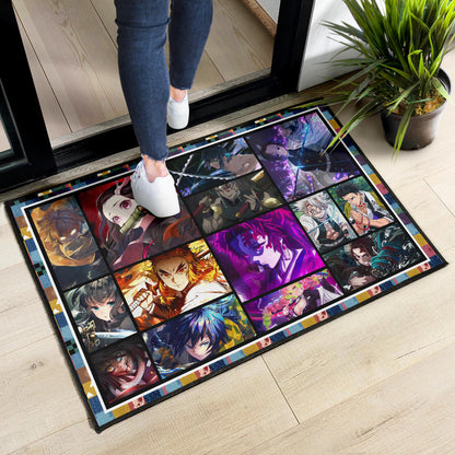 Powerful Characters Demon Slayer Door Mat Anime Home Decor Custom For Fans NA031502