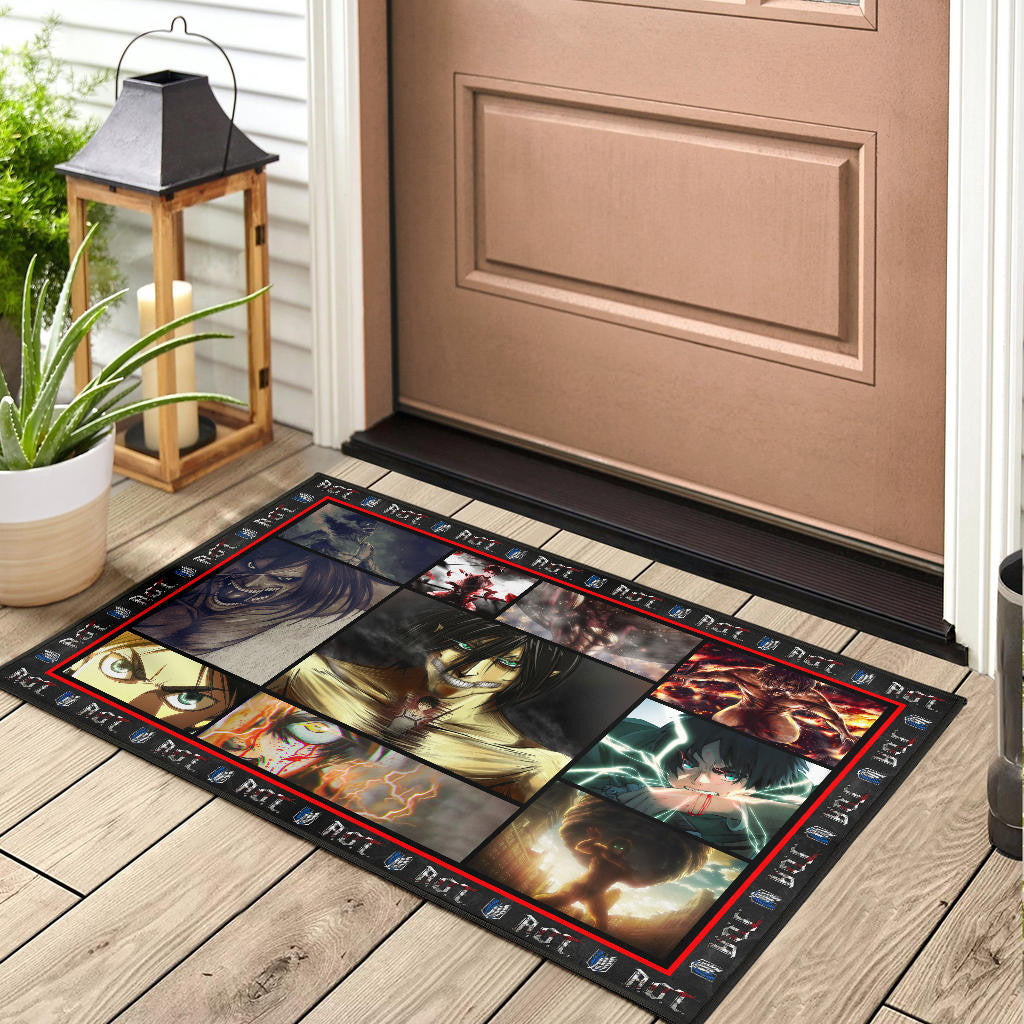 Eren Yeager Attack On Titan Door Mat Anime Home Decor Custom For Fans NA031801