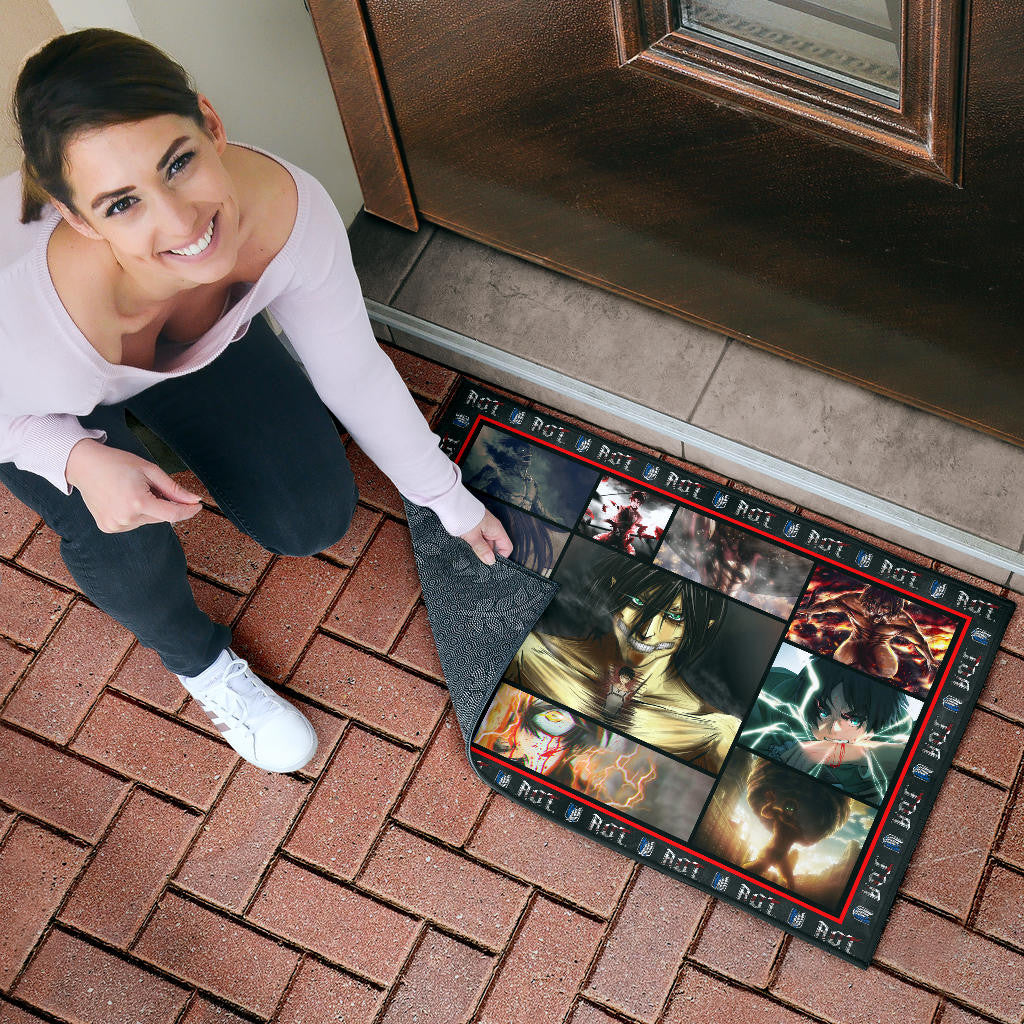 Eren Yeager Attack On Titan Door Mat Anime Home Decor Custom For Fans NA031801