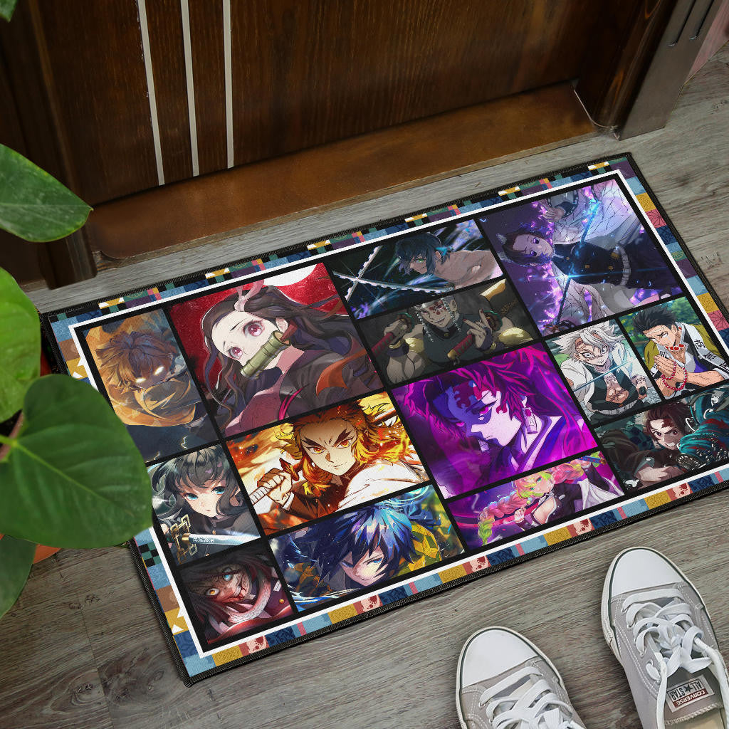 Powerful Characters Demon Slayer Door Mat Anime Home Decor Custom For Fans NA031502