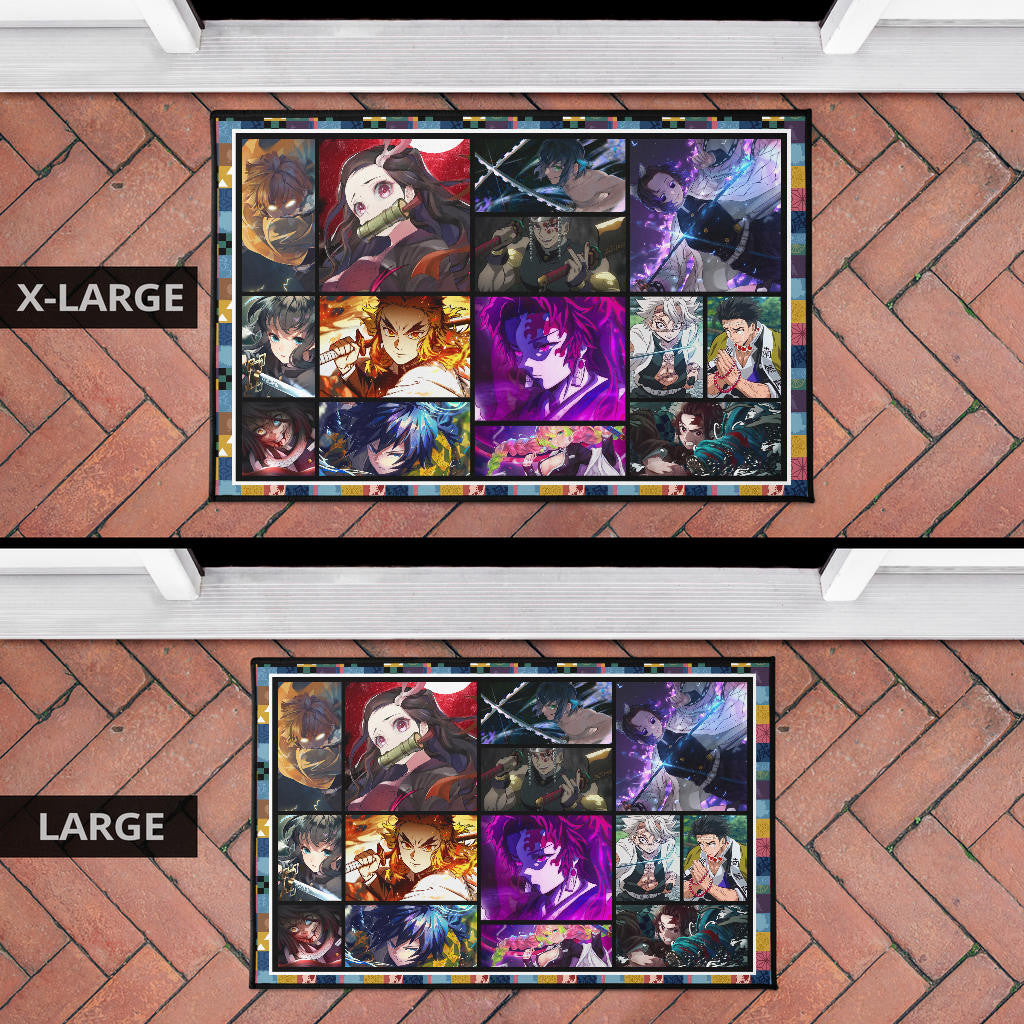 Powerful Characters Demon Slayer Door Mat Anime Home Decor Custom For Fans NA031502