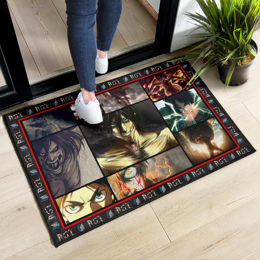 Eren Yeager Attack On Titan Door Mat Anime Home Decor Custom For Fans NA031801