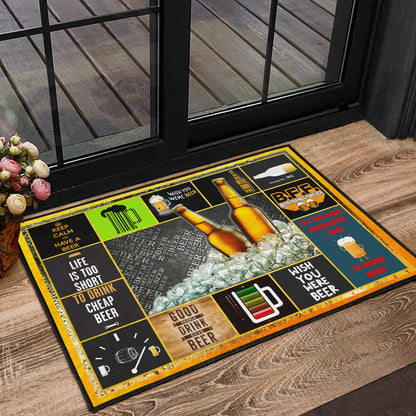 Cheers Drinking Beer Door Mat Hobby Home Decor Custom For Fans NT032202