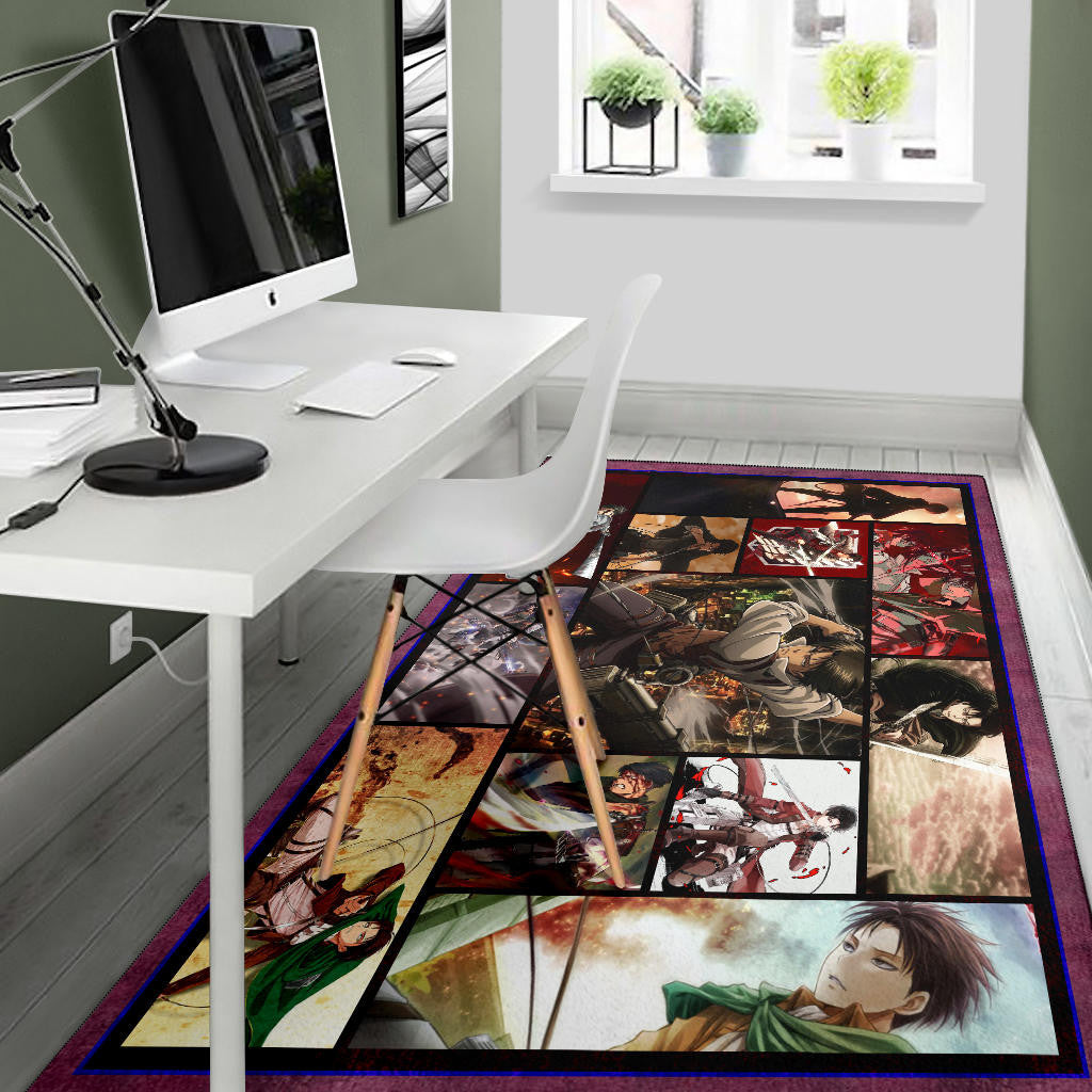 Levi Ackerman Attack On Titan Area Rug Anime Home Decor Custom For Fans NA033104
