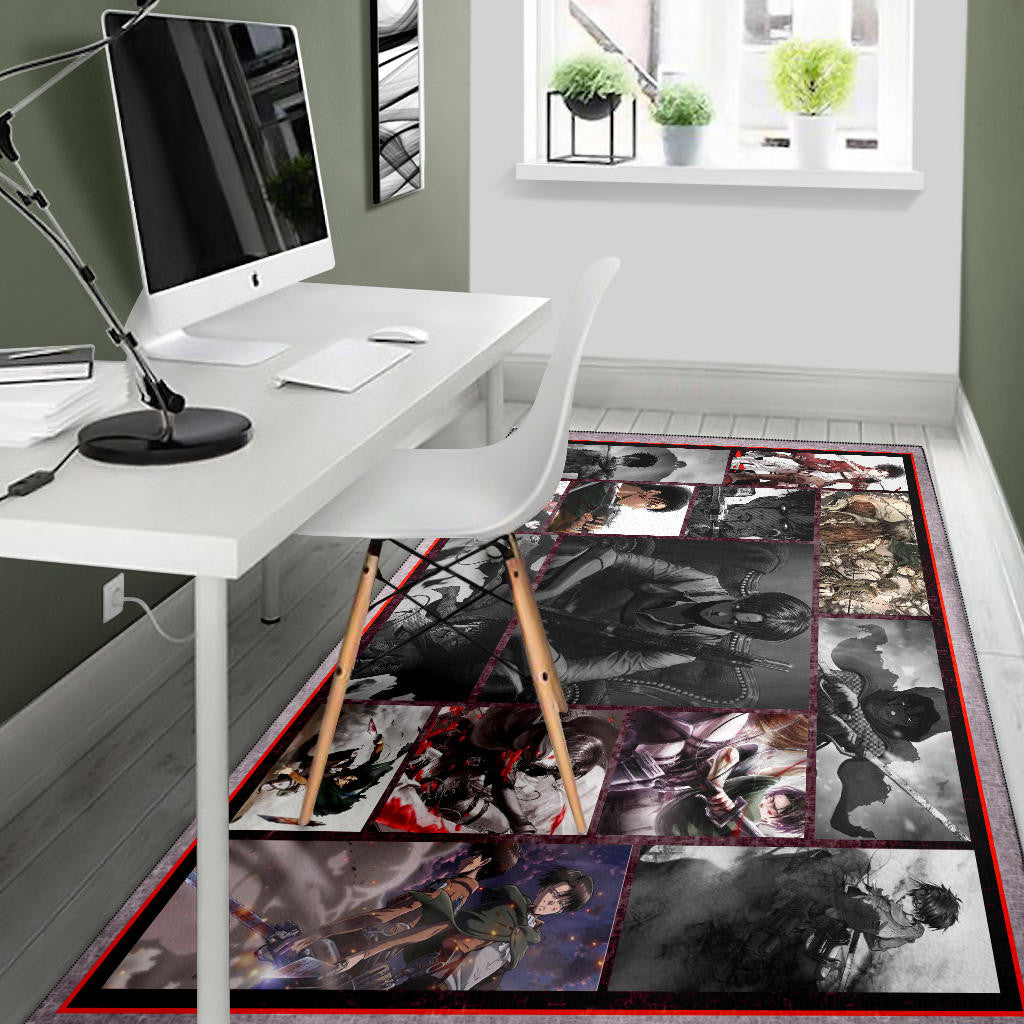 Levi Ackerman Attack On Titan Area Rug Anime Home Decor Custom For Fans NA033103