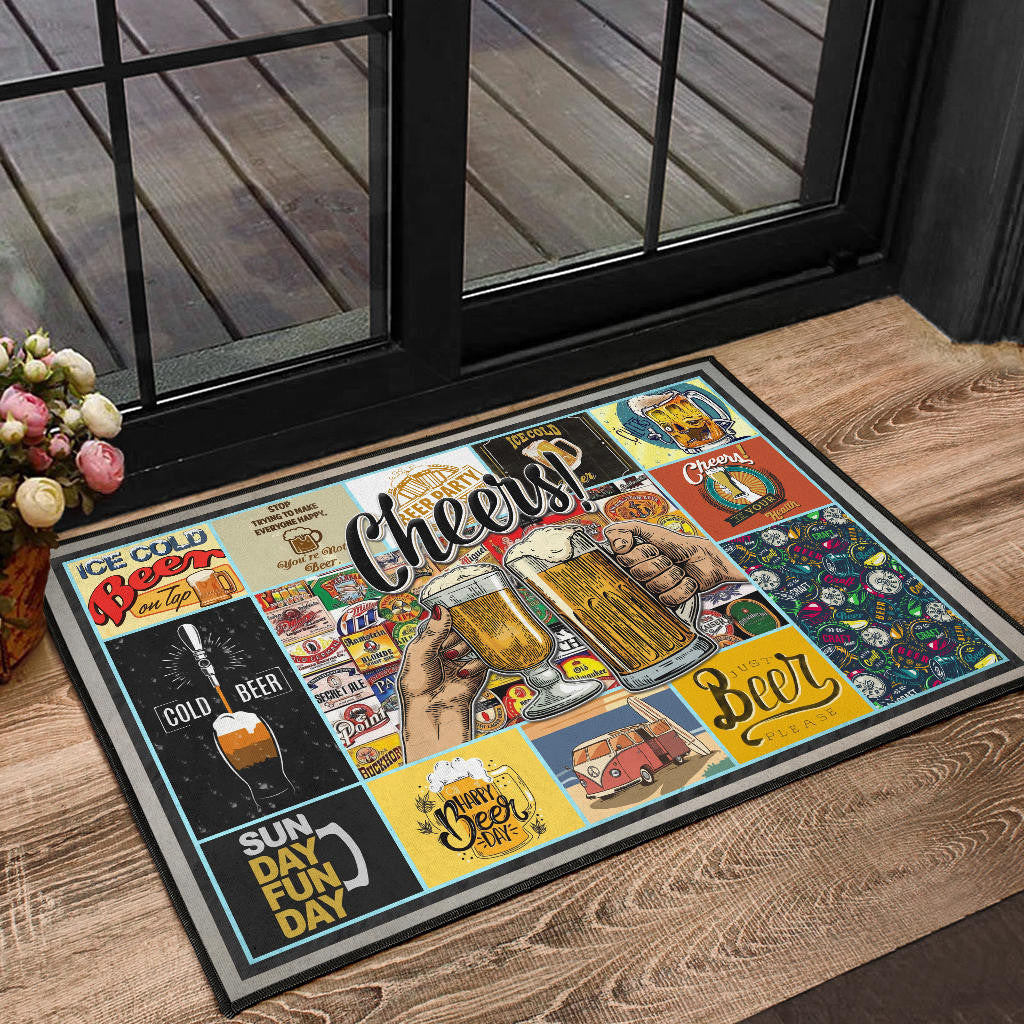 Cheers Drinking Beer Door Mat Hobby Home Decor Custom For Fans NT032201