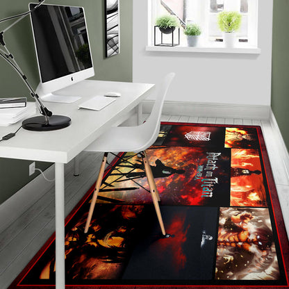 Eren Yeager Attack On Titan Area Rug Anime Home Decor Custom For Fans NA033101