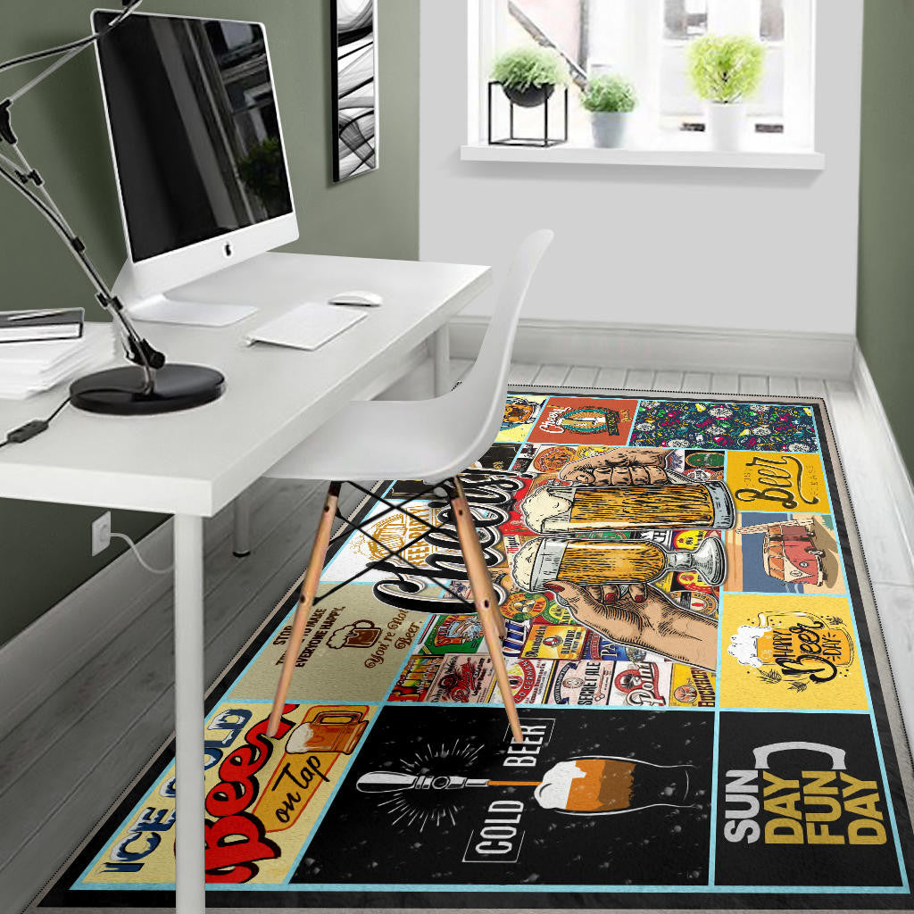 Cheers Drinking Beer Area Rug Hobby Home Decor Custom For Fans NT032201