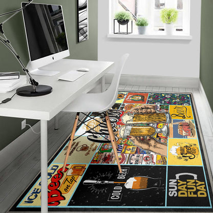 Cheers Drinking Beer Area Rug Hobby Home Decor Custom For Fans NT032201