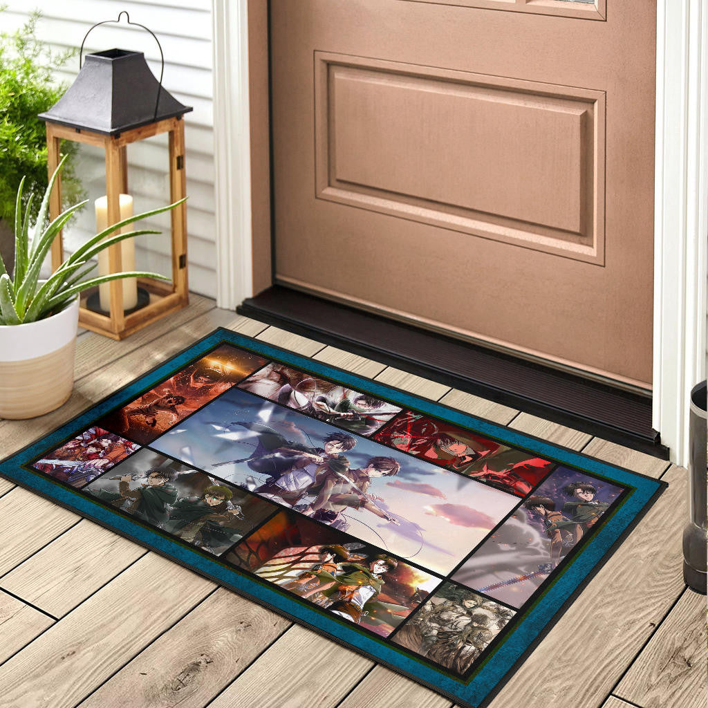 Eren And Levi  Attack On Titan Door Mat Anime Home Decor Custom For Fans NA033103