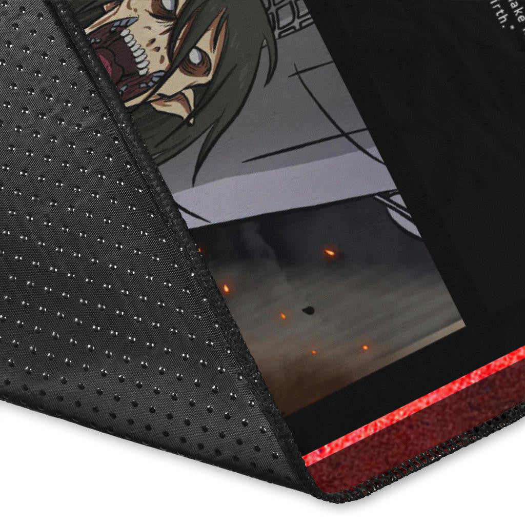 Eren Yeager Attack On Titan Area Rug Anime Home Decor Custom For Fans NA033102