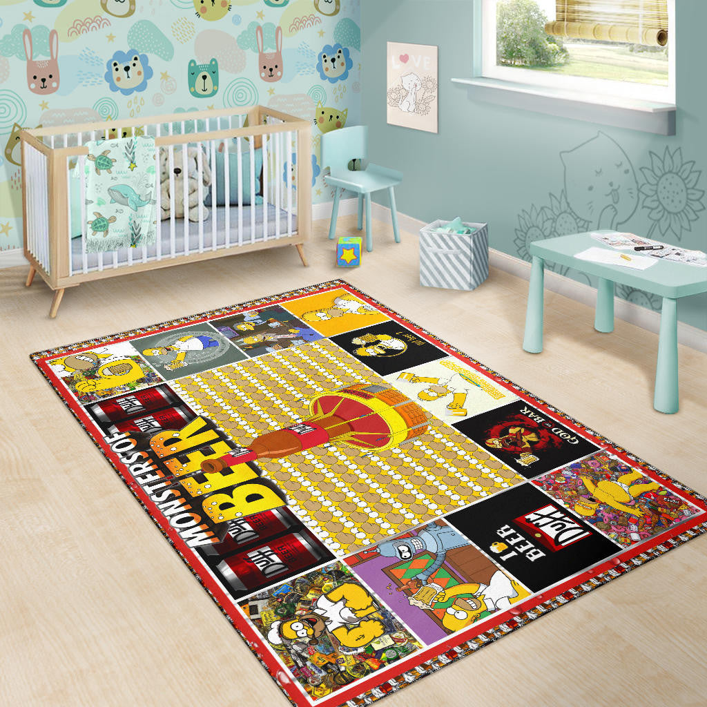 Drinking Beer Simpson Area Rug Hobby Home Decor Custom For Fans NT032401