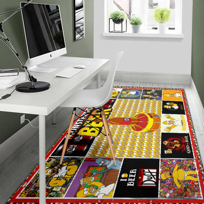 Drinking Beer Simpson Area Rug Hobby Home Decor Custom For Fans NT032401