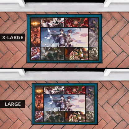 Eren And Levi  Attack On Titan Door Mat Anime Home Decor Custom For Fans NA033103