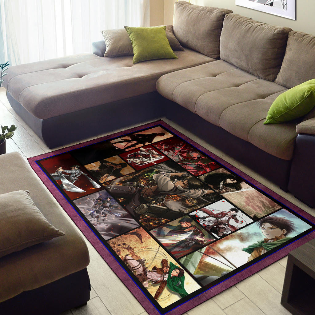 Levi Ackerman Attack On Titan Area Rug Anime Home Decor Custom For Fans NA033104