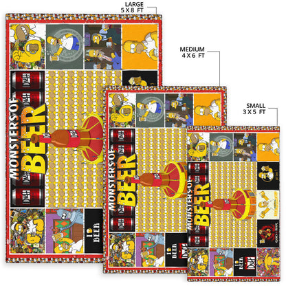 Drinking Beer Simpson Area Rug Hobby Home Decor Custom For Fans NT032401