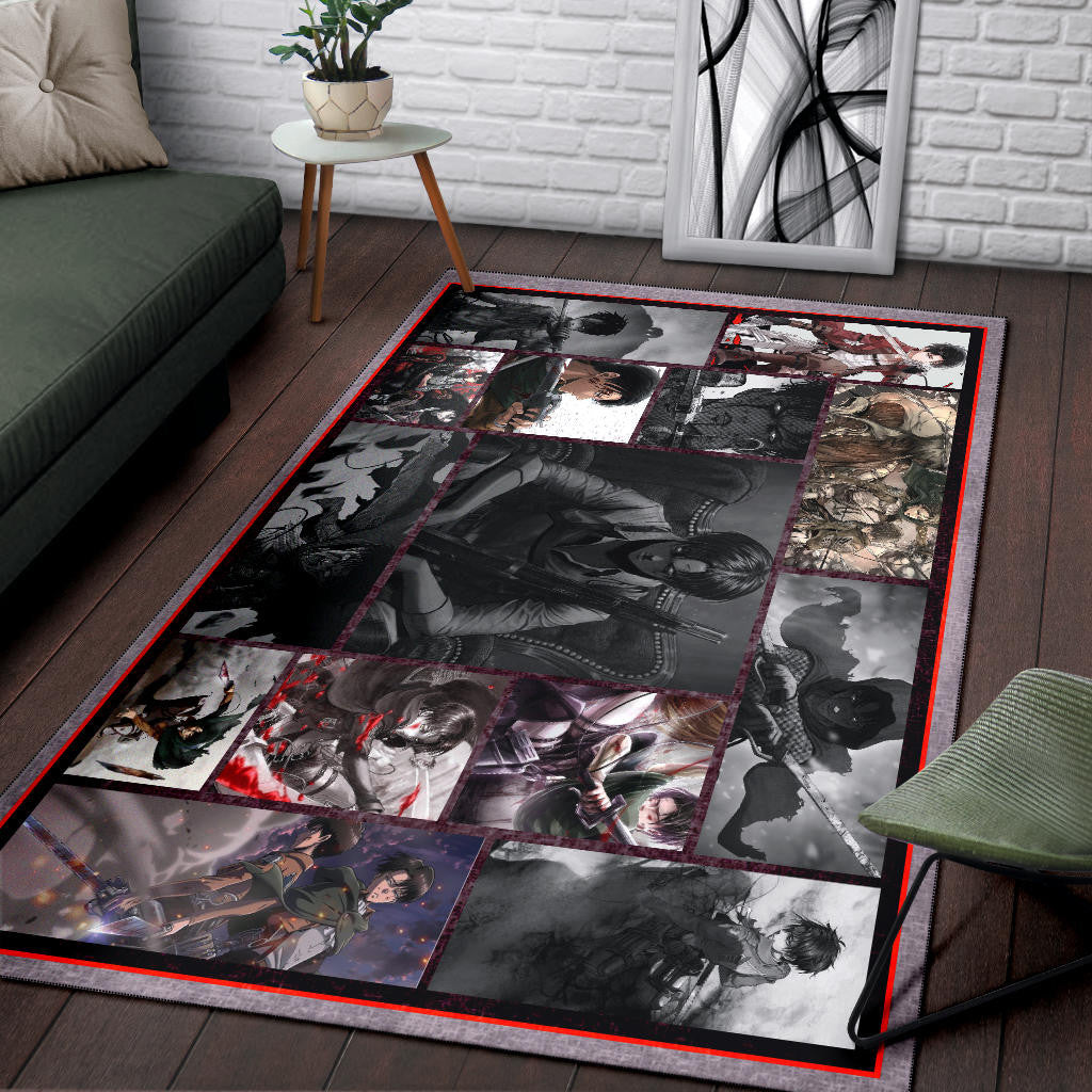 Levi Ackerman Attack On Titan Area Rug Anime Home Decor Custom For Fans NA033103