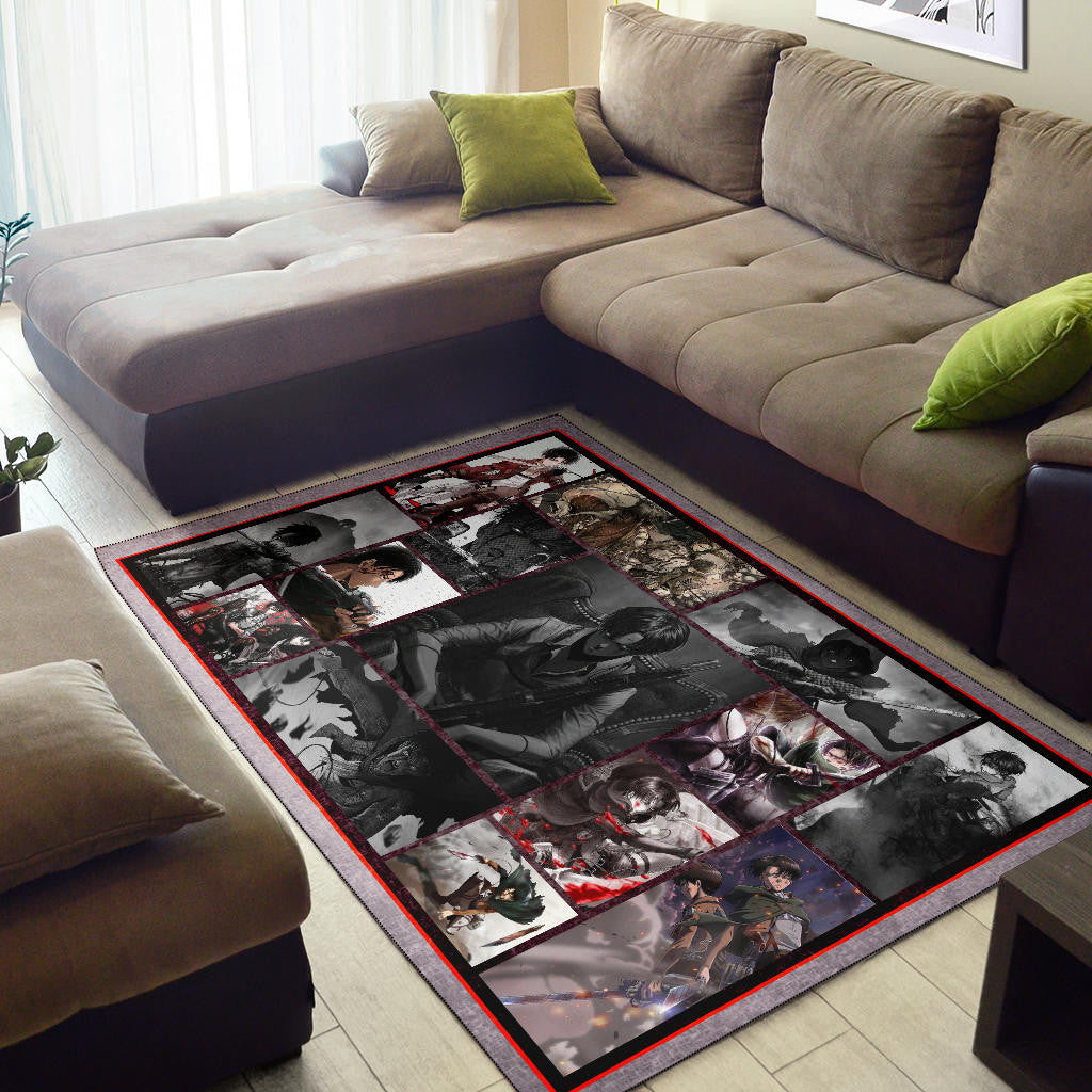Levi Ackerman Attack On Titan Area Rug Anime Home Decor Custom For Fans NA033103