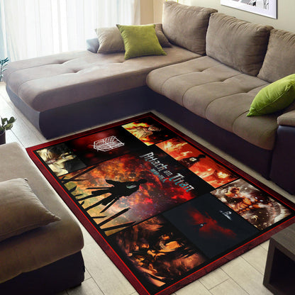 Eren Yeager Attack On Titan Area Rug Anime Home Decor Custom For Fans NA033101