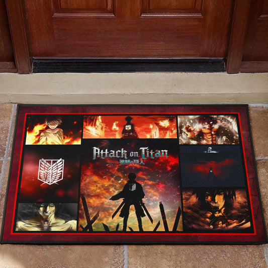 Eren Yeager Attack On Titan Door Mat Anime Home Decor Custom For Fans NA033001