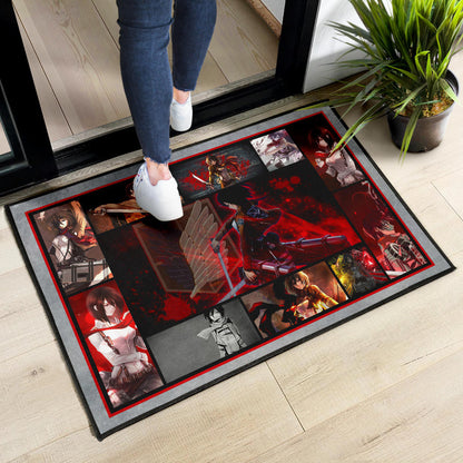 Mikasa Ackerman Attack On Titan Door Mat Anime Home Decor Custom For Fans NA033101