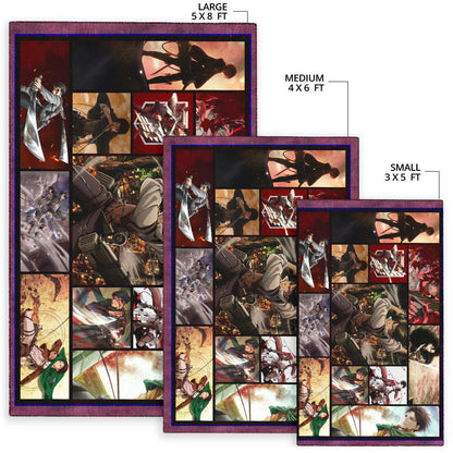Levi Ackerman Attack On Titan Area Rug Anime Home Decor Custom For Fans NA033104