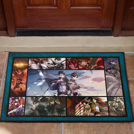Eren And Levi  Attack On Titan Door Mat Anime Home Decor Custom For Fans NA033103