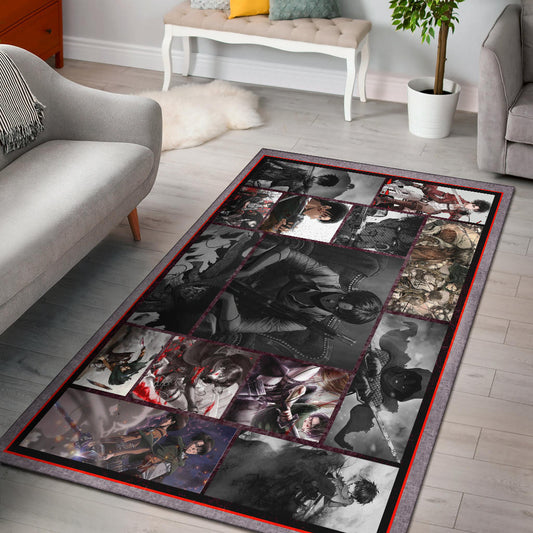 Levi Ackerman Attack On Titan Area Rug Anime Home Decor Custom For Fans NA033103