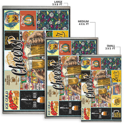 Cheers Drinking Beer Area Rug Hobby Home Decor Custom For Fans NT032201