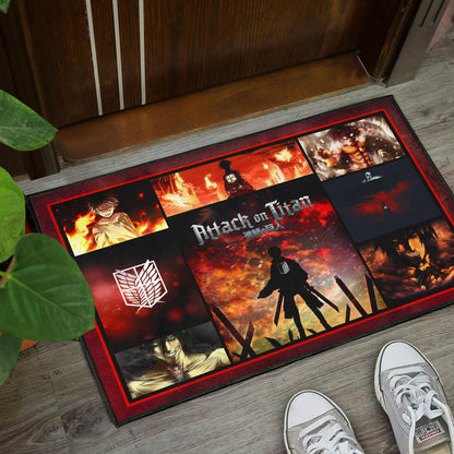 Eren Yeager Attack On Titan Door Mat Anime Home Decor Custom For Fans NA033001