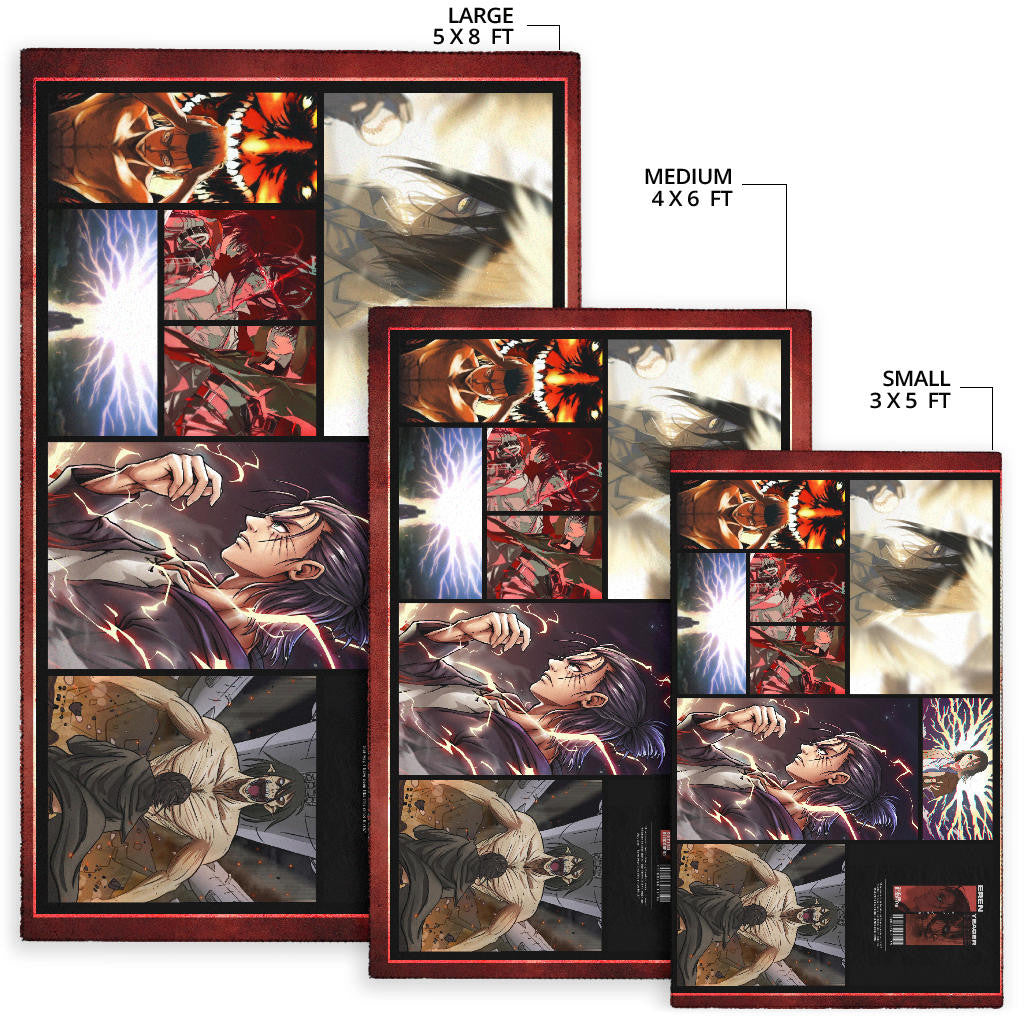 Eren Yeager Attack On Titan Area Rug Anime Home Decor Custom For Fans NA033102