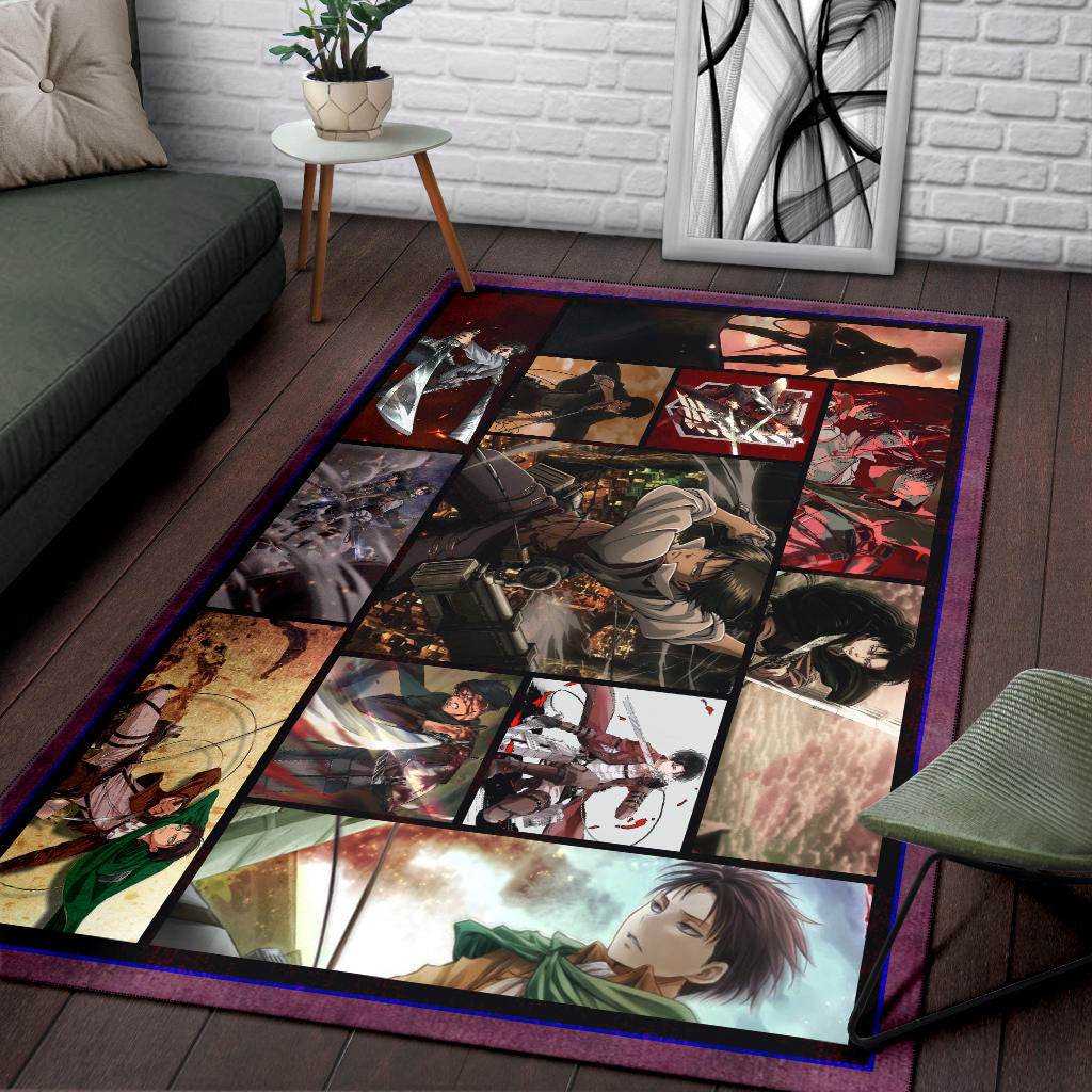 Levi Ackerman Attack On Titan Area Rug Anime Home Decor Custom For Fans NA033104