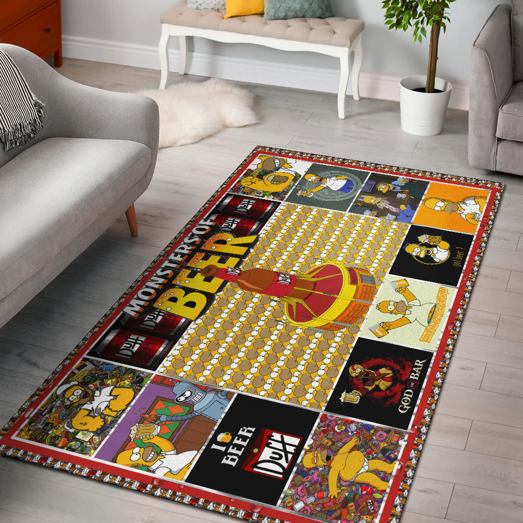 Drinking Beer Simpson Area Rug Hobby Home Decor Custom For Fans NT032401