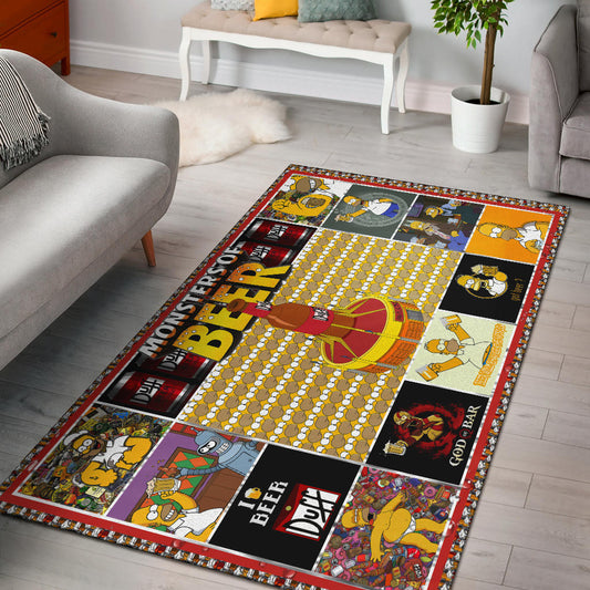 Drinking Beer Simpson Area Rug Hobby Home Decor Custom For Fans NT032401