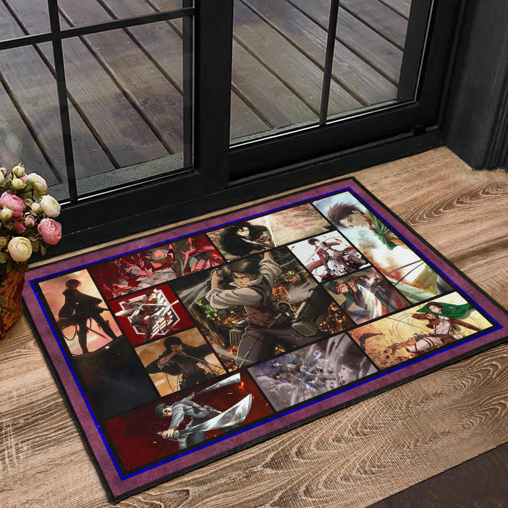 Levi Ackerman Attack On Titan Door Mat Anime Home Decor Custom For Fans NA033004