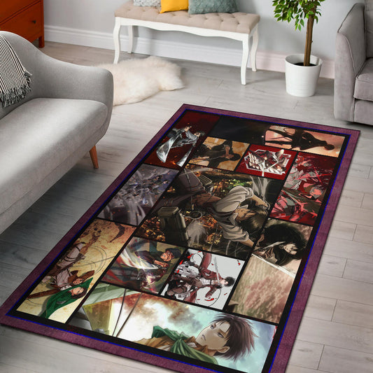 Levi Ackerman Attack On Titan Area Rug Anime Home Decor Custom For Fans NA033104