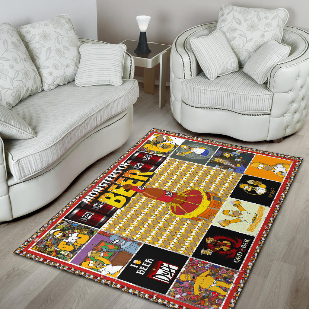 Drinking Beer Simpson Area Rug Hobby Home Decor Custom For Fans NT032401