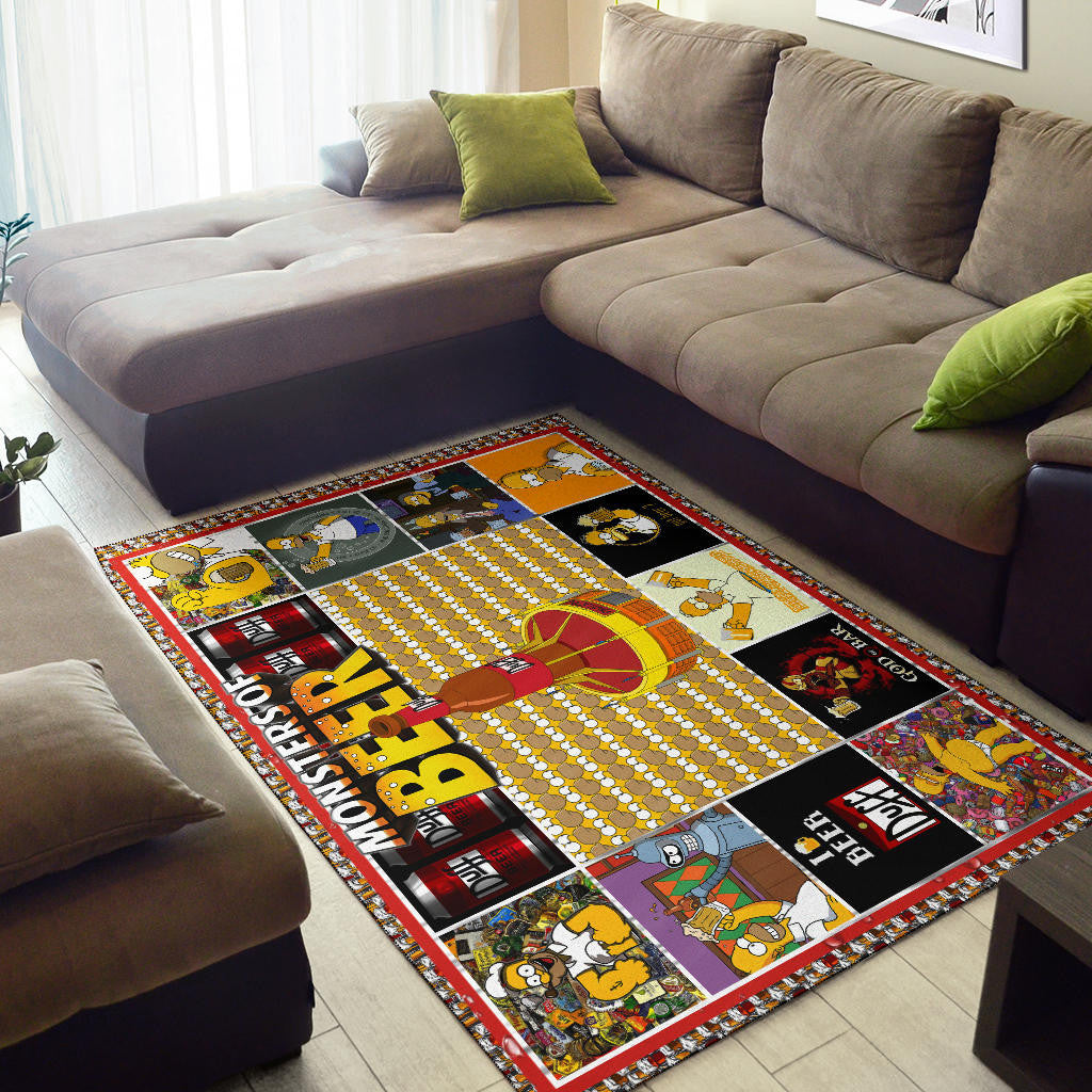 Drinking Beer Simpson Area Rug Hobby Home Decor Custom For Fans NT032401