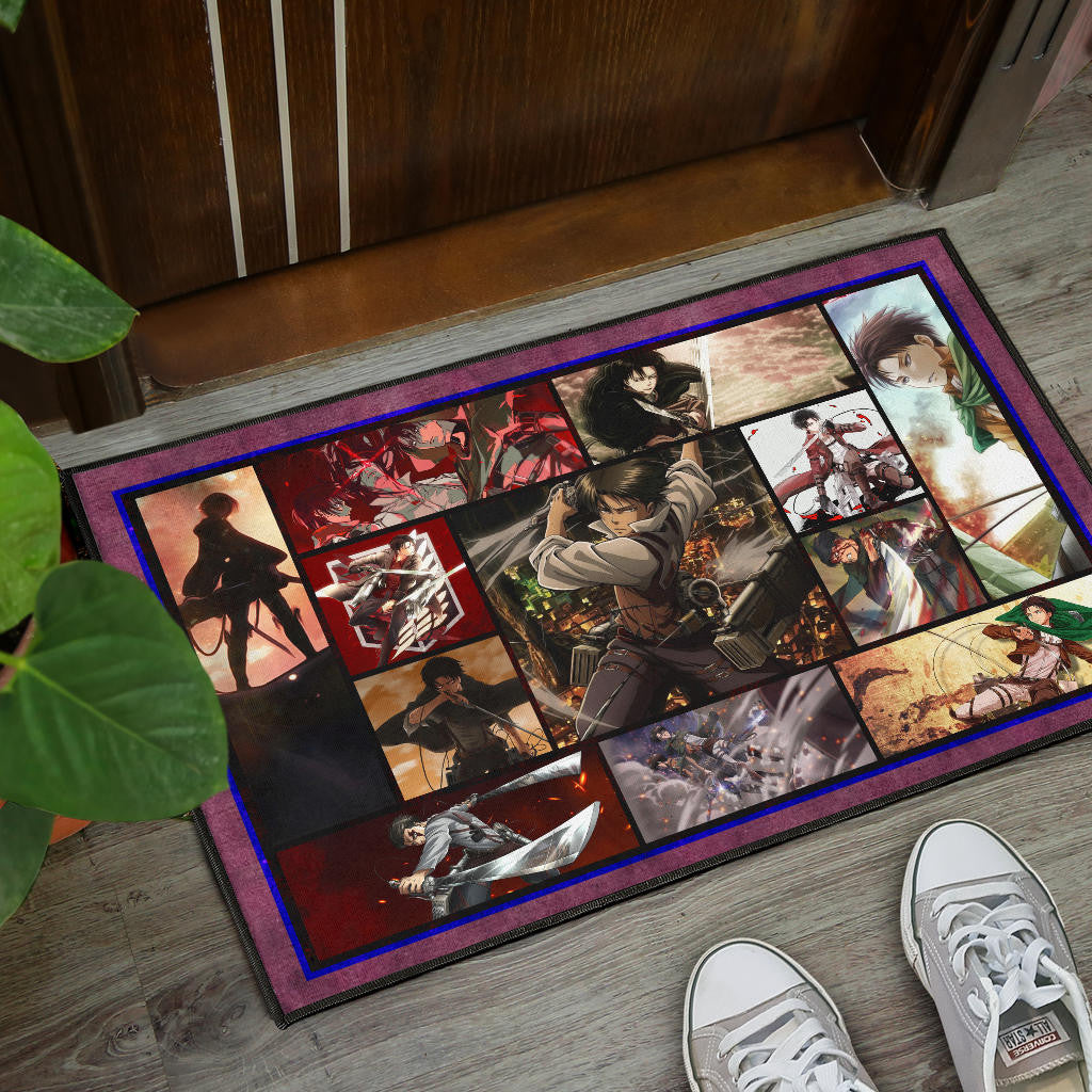 Levi Ackerman Attack On Titan Door Mat Anime Home Decor Custom For Fans NA033004
