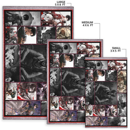Levi Ackerman Attack On Titan Area Rug Anime Home Decor Custom For Fans NA033103