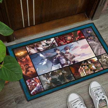 Eren And Levi  Attack On Titan Door Mat Anime Home Decor Custom For Fans NA033103