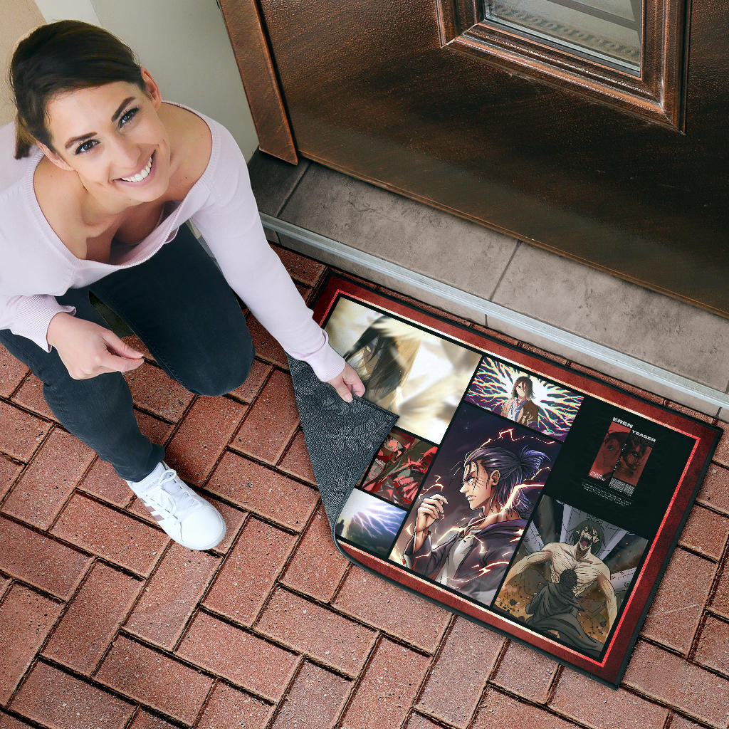 Eren Yeager Attack On Titan Door Mat Anime Home Decor Custom For Fans NA033002