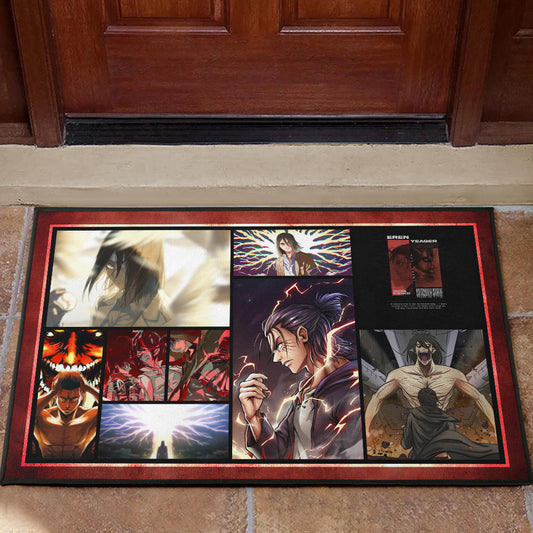 Eren Yeager Attack On Titan Door Mat Anime Home Decor Custom For Fans NA033002