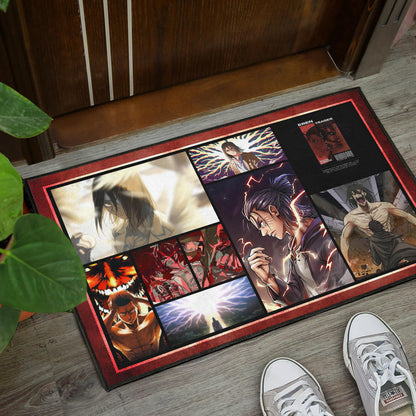 Eren Yeager Attack On Titan Door Mat Anime Home Decor Custom For Fans NA033002