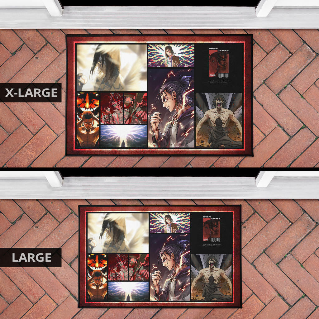 Eren Yeager Attack On Titan Door Mat Anime Home Decor Custom For Fans NA033002