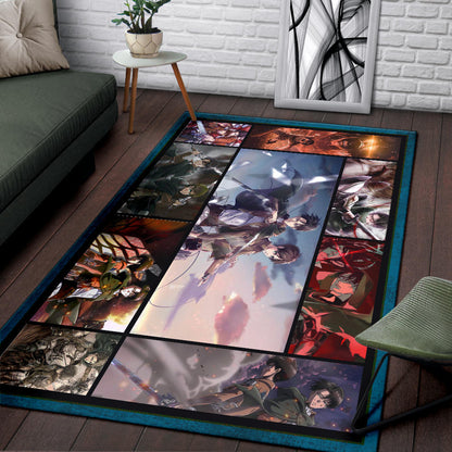 Eren And Levi  Attack On Titan Area Rug Anime Home Decor Custom For Fans NA033003