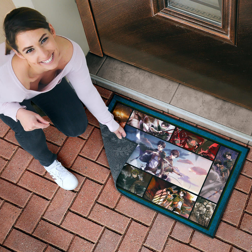 Eren And Levi  Attack On Titan Door Mat Anime Home Decor Custom For Fans NA033103