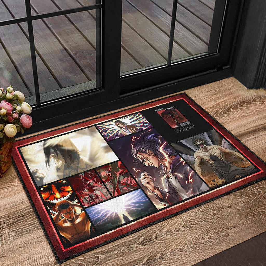Eren Yeager Attack On Titan Door Mat Anime Home Decor Custom For Fans NA033002