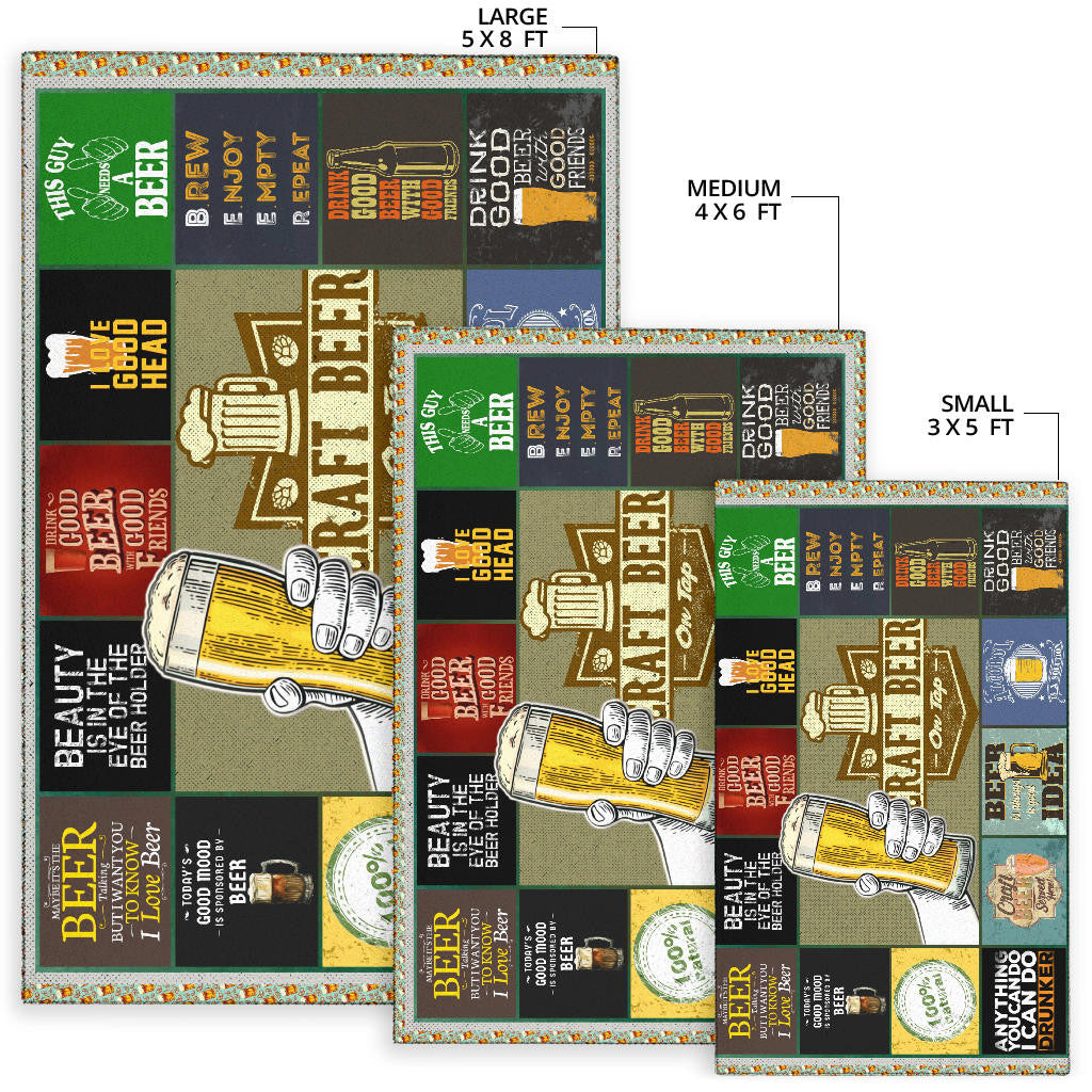 Drinking Craft Beer Area Rug Hobby Home Decor Custom For Fans NT032301